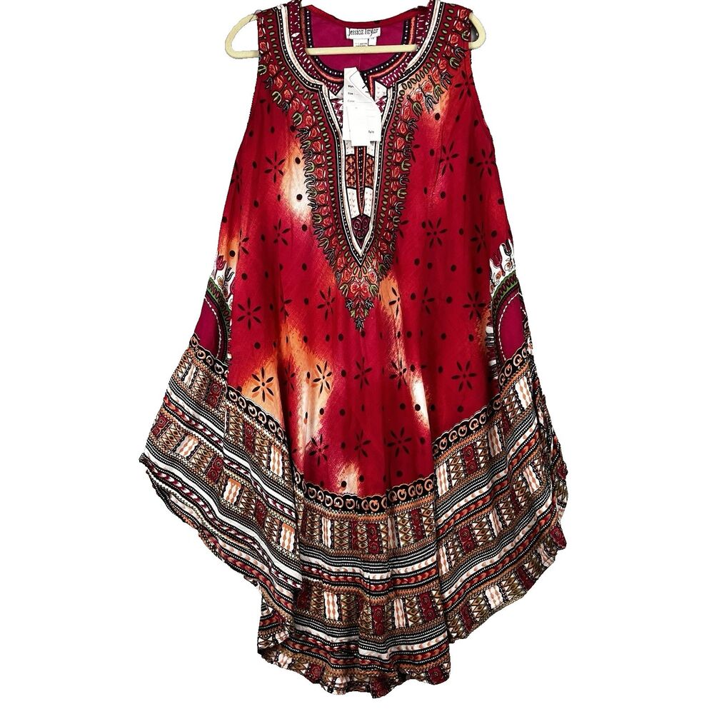 Jessica Taylor Boho‎ Beachy Sleeveless Sundress Mulitcolor 1XL Size